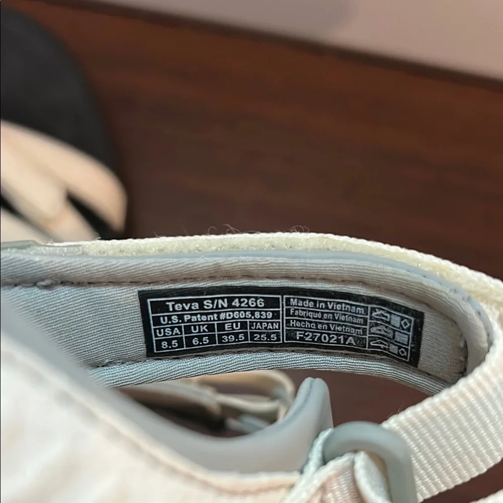 Women’s Teva Off White Velcro Strap Sandals - Picture 6 of 6